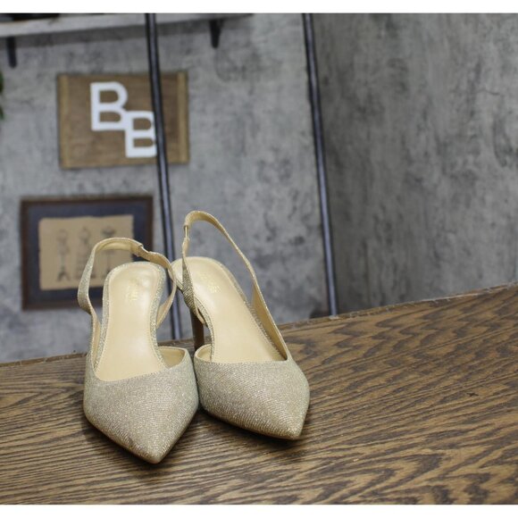 Michael Michael Kors Womens Alina Flex Sling Pump Heels Pale Gold 6.5M - Picture 3 of 10
